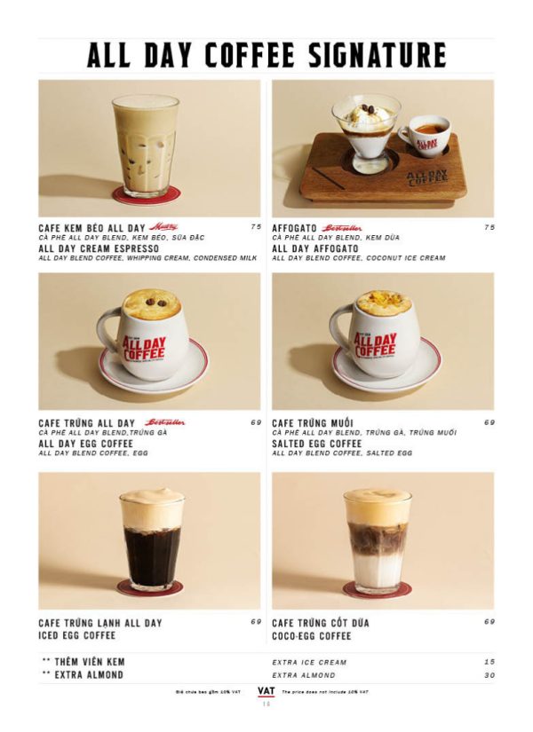All Day Coffee Menu