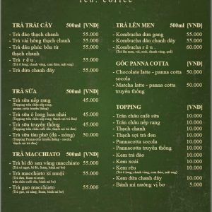 Menu của Rêu Coffee