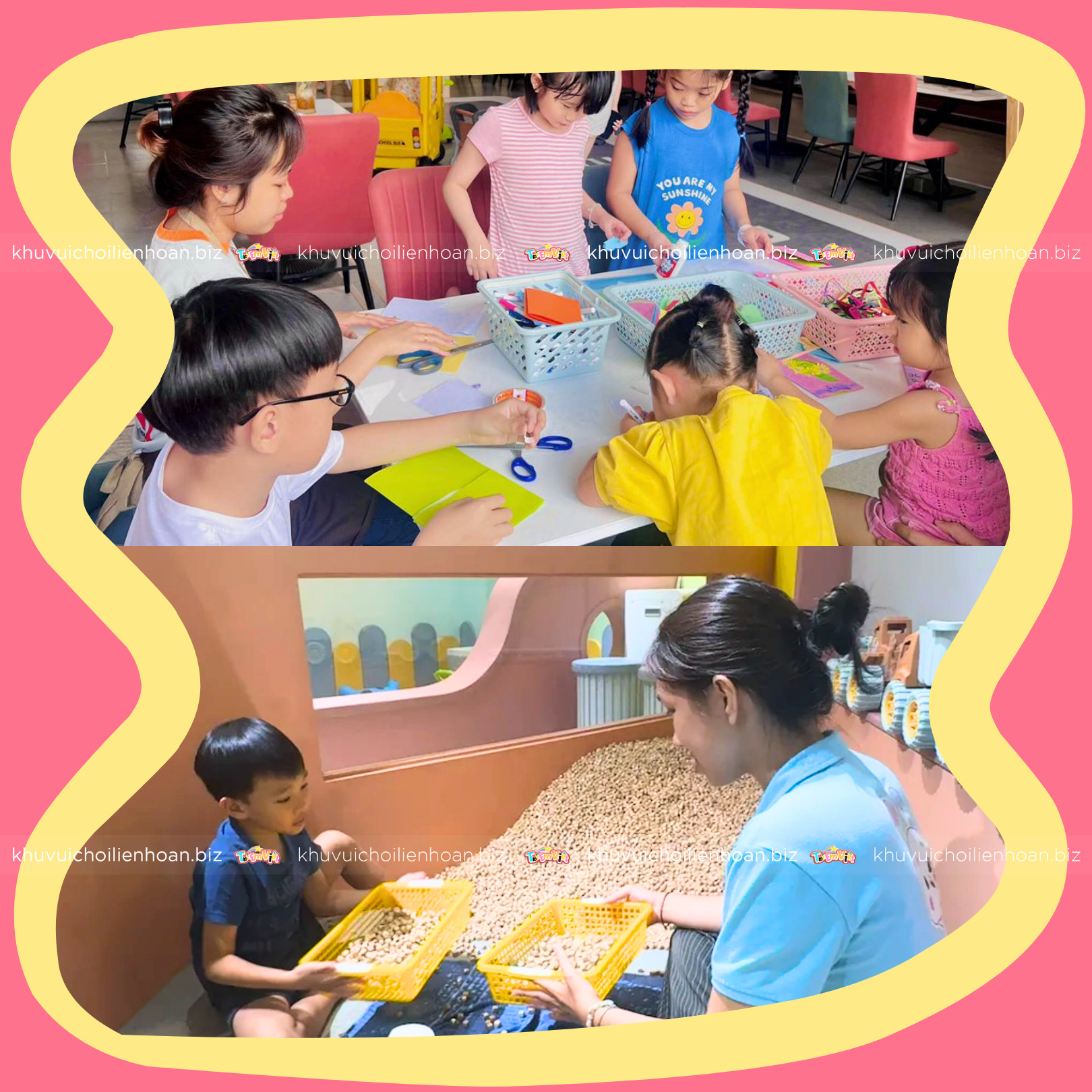 Nhân viên chơi cùng bé