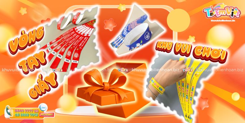 BANNER VÒNG TAY GIẤY KHU VUI CHƠI