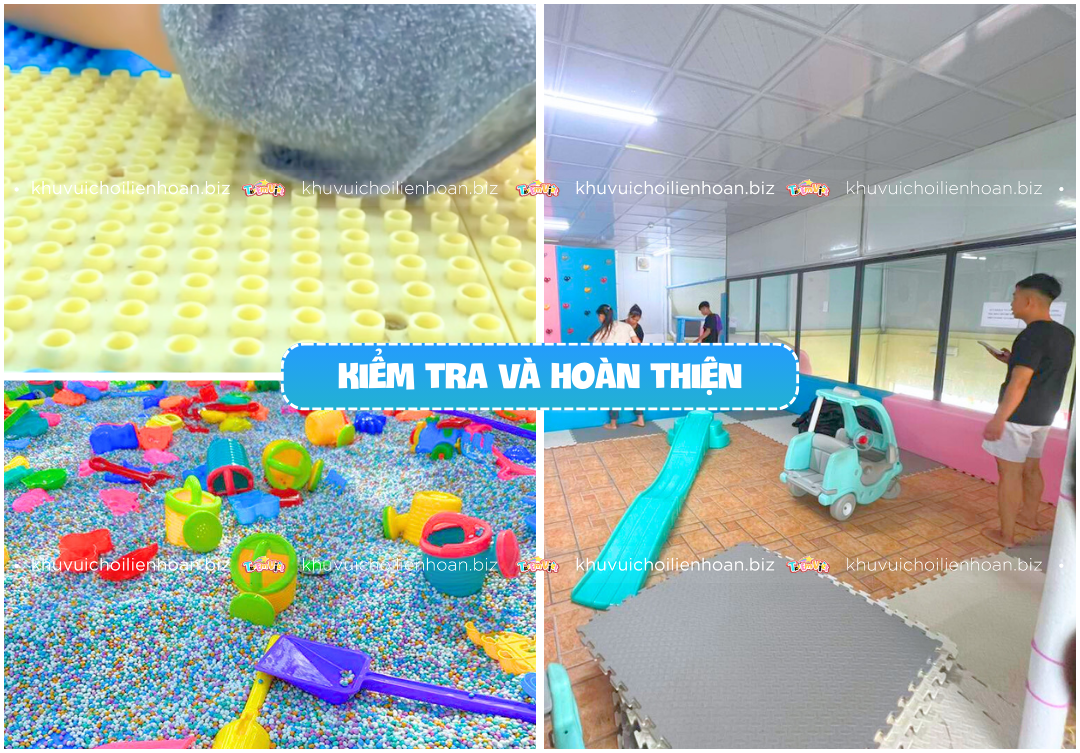 Kiểm tra và hoàn thành quy trình vệ sinh khu vui chơi trẻ em