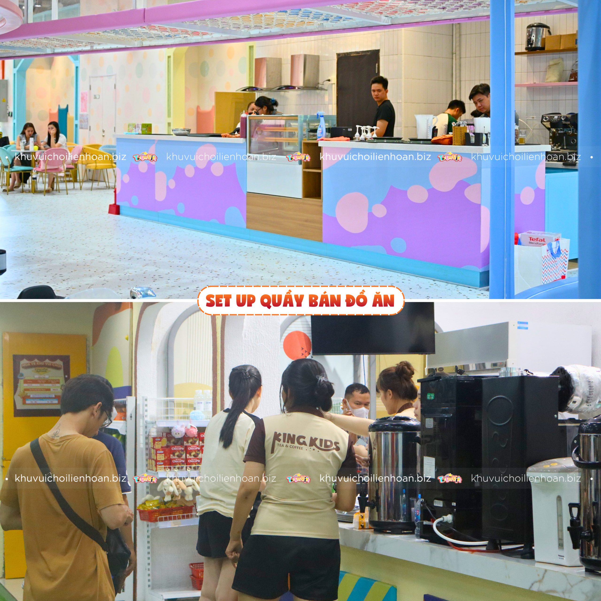 Set up quầy bán đồ ăn khu vui chơi