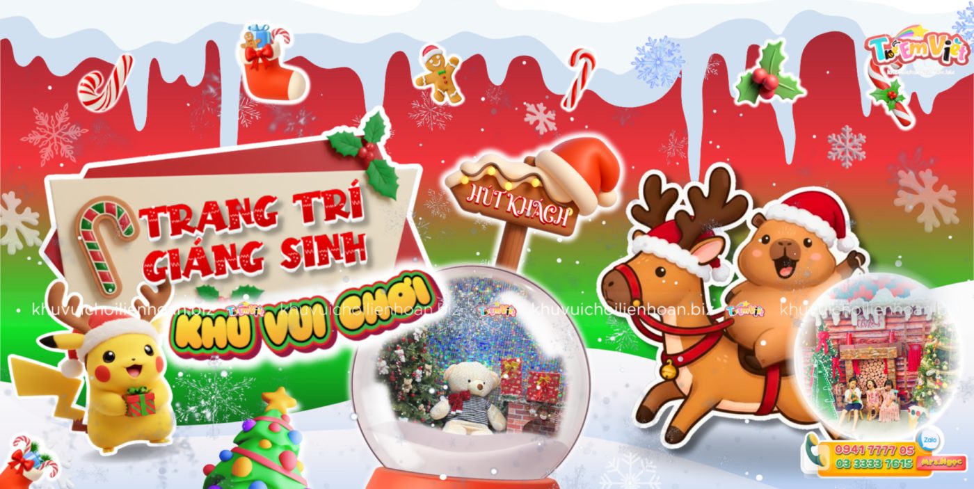 Banner Trang trí Giáng sinh khu vui chơi