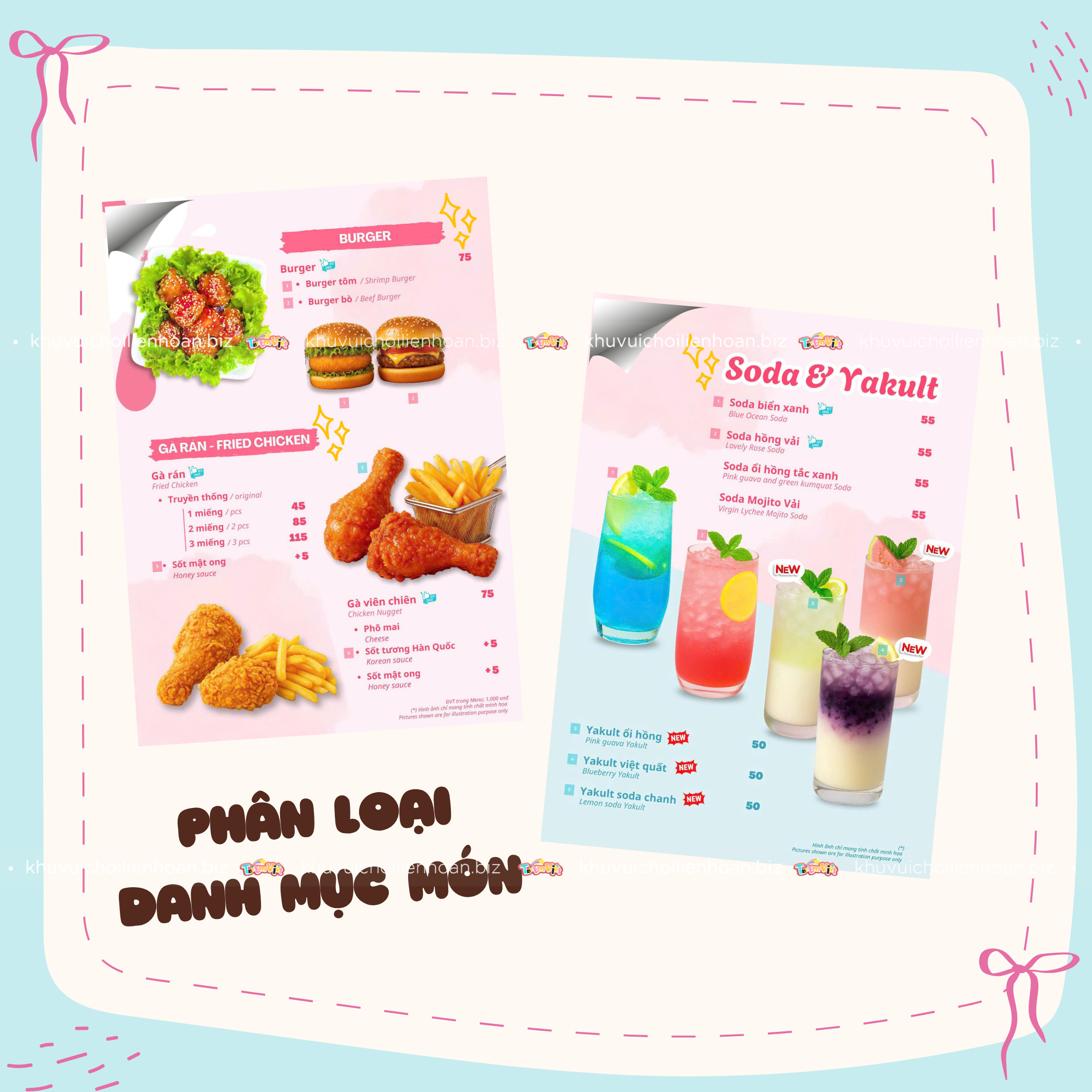 Phân loại danh mục món