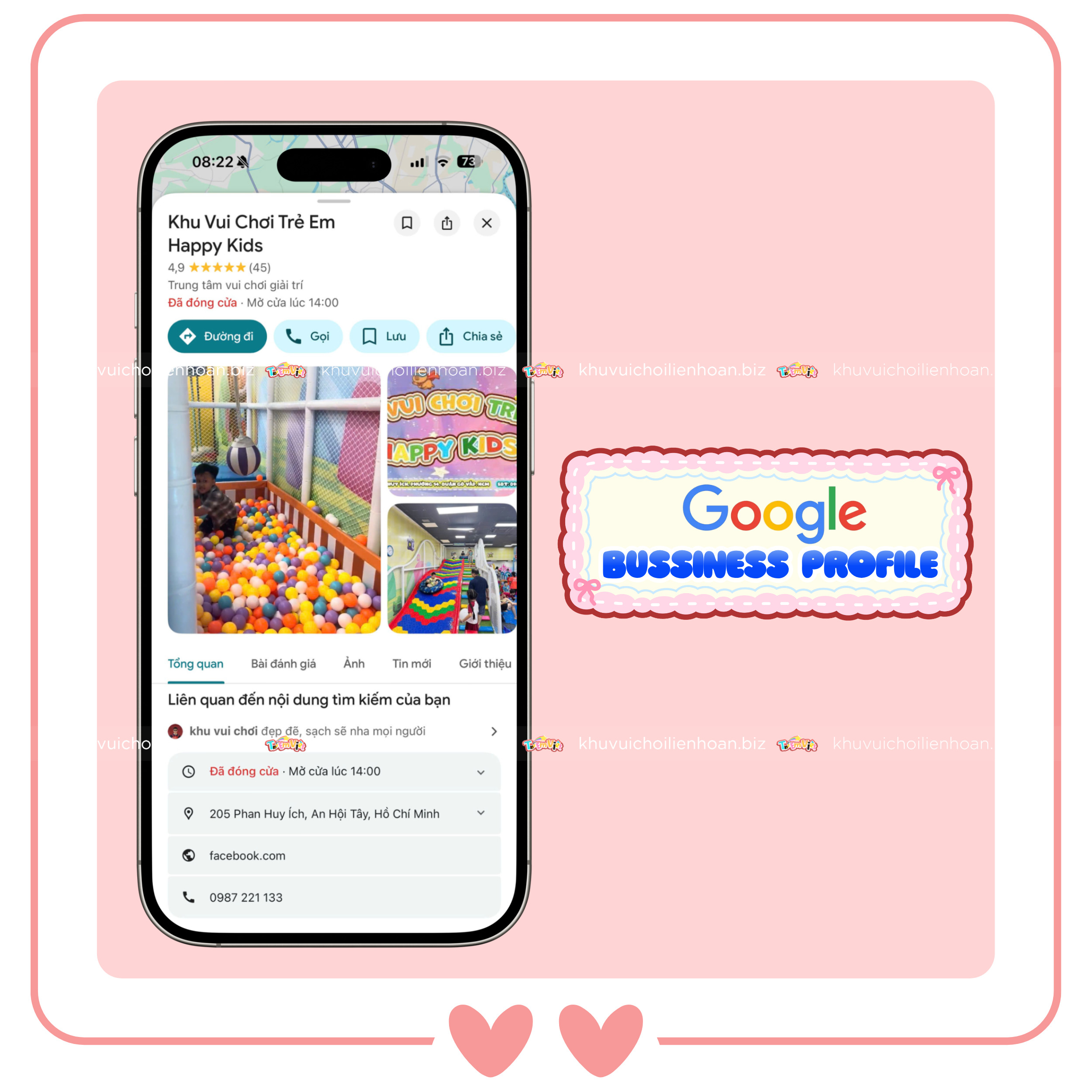 Tối ưu hồ sơ doanh nghiệp khi vận hành Google Maps khu vui chơi