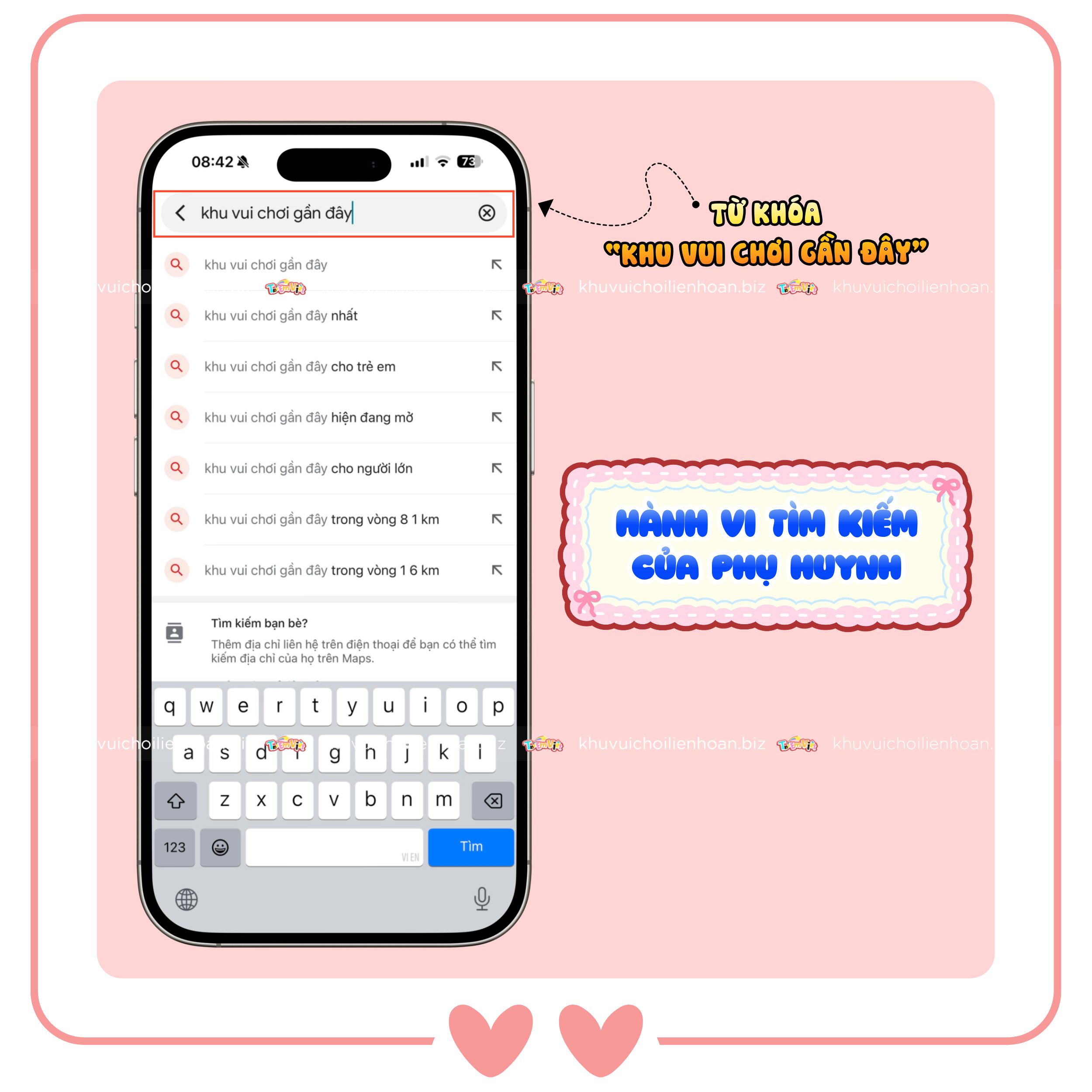 Hành vi tìm kiếm của phụ huynh trên Google Maps