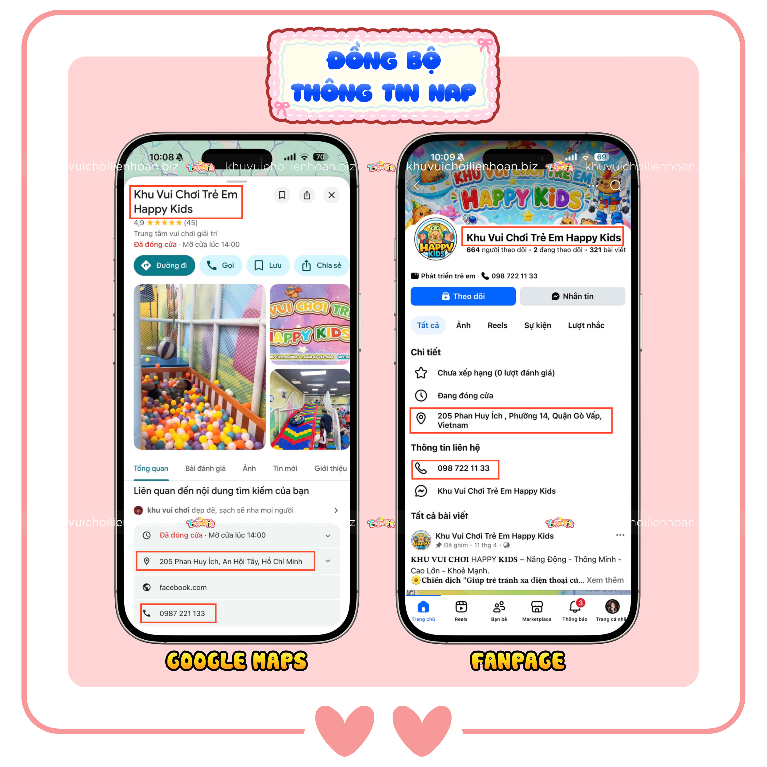 Đồng bộ thông tin NAP khi vận hành Google Maps khu vui chơi