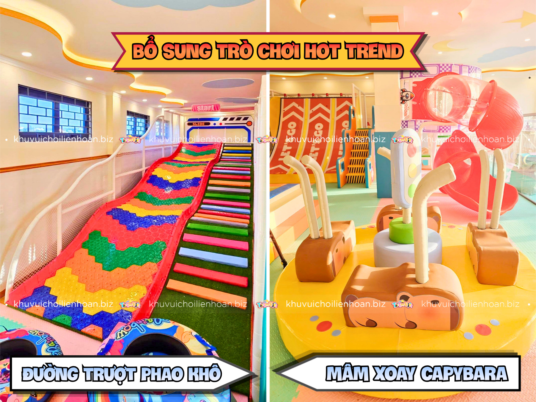 Bổ sung trò chơi mới là cách nâng cấp khu vui chơi trẻ em