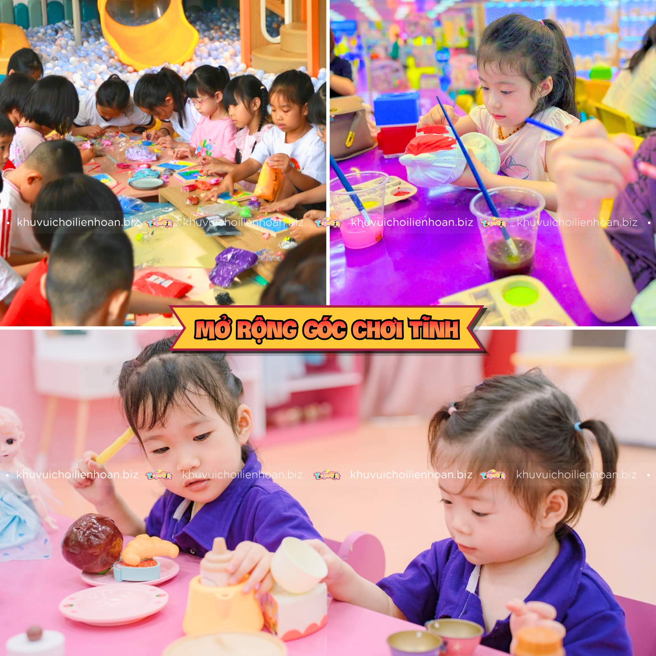 Mở rộng góc chơi tĩnh là cách nâng cấp khu vui chơi trẻ em