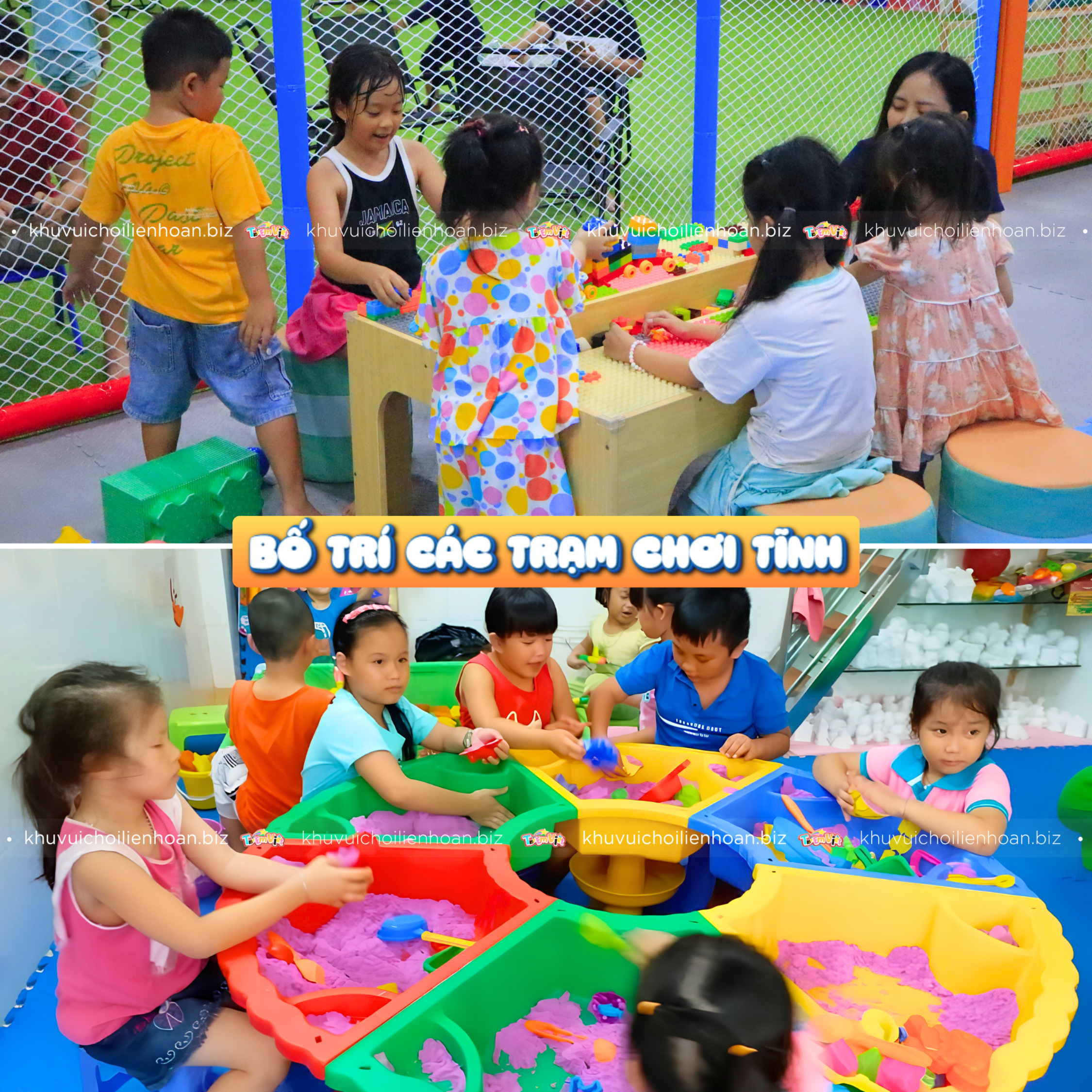 Bố trí các trạm chơi tĩnh để lấp khoảng trống khu vui chơi