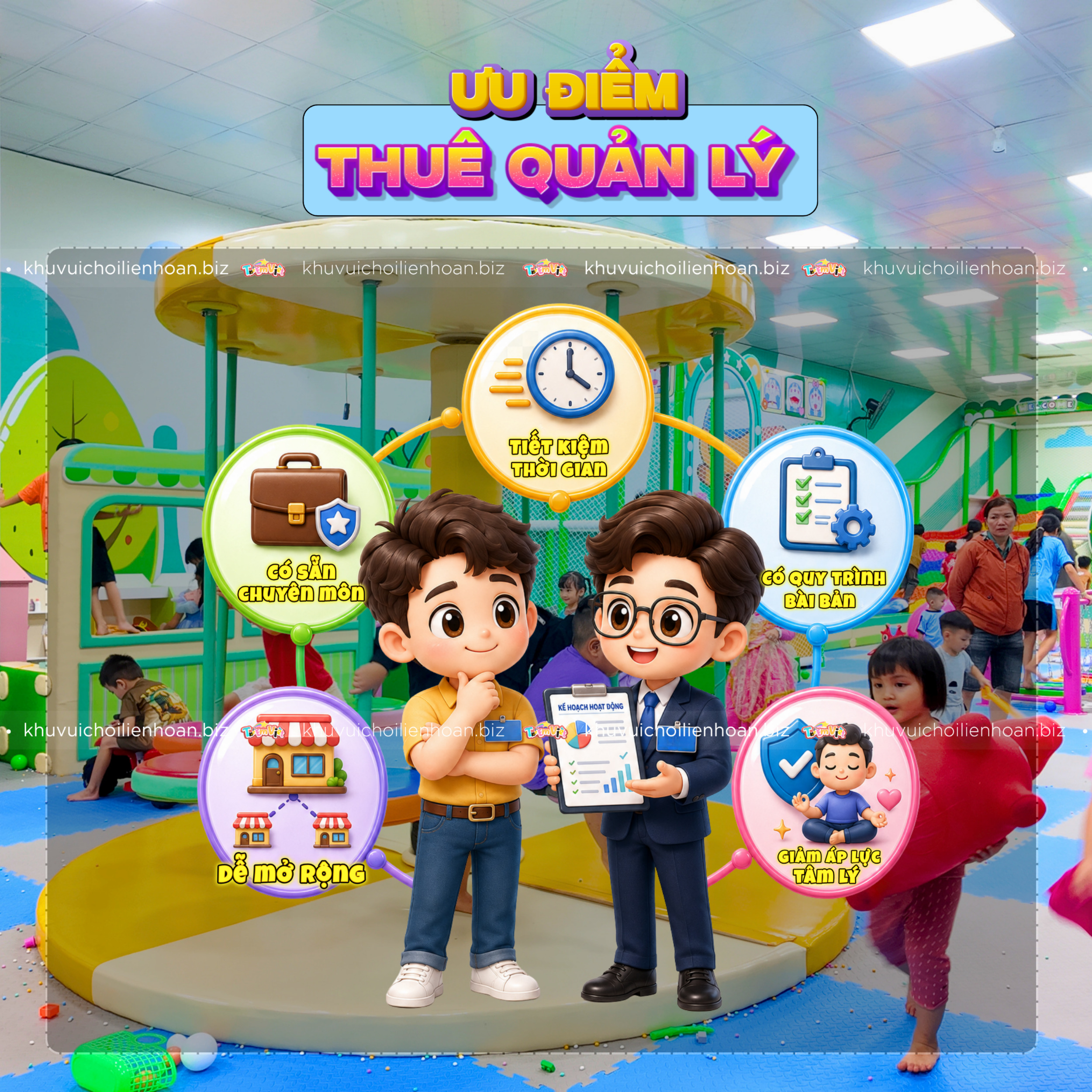 Ưu điểm của thuê quản lý khu vui chơi trẻ em