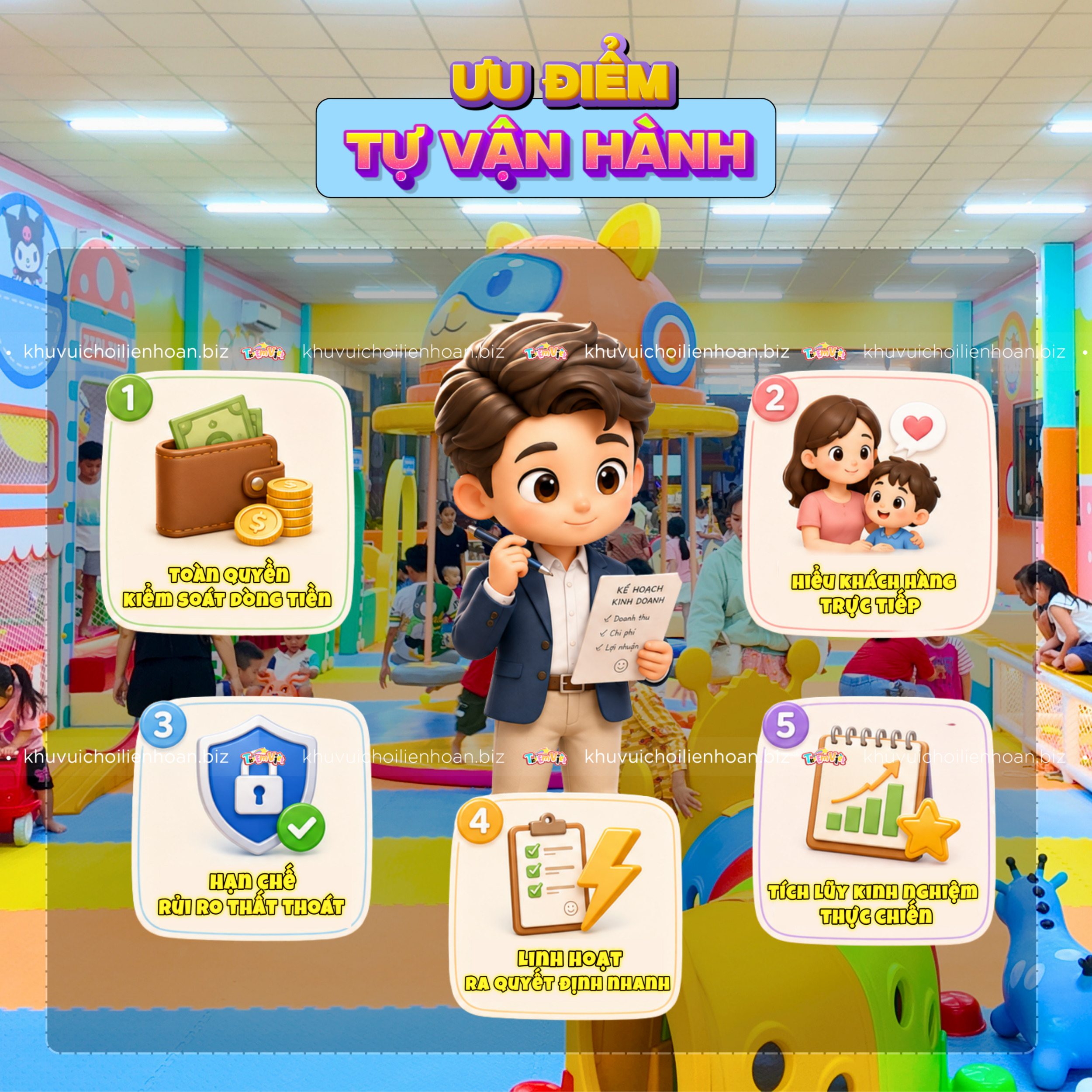 Ưu điểm của tự vận hành khu vui chơ trẻ em
