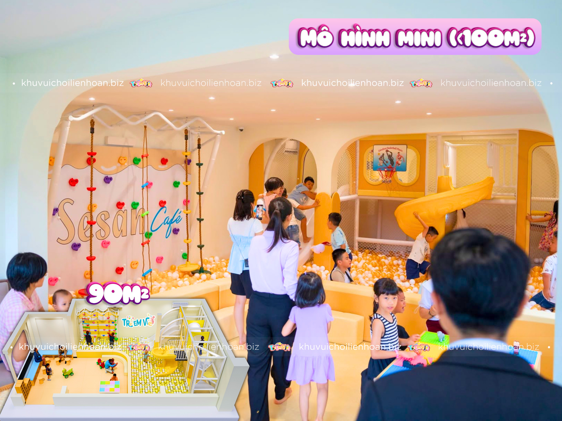 Diện tích khu vui chơi trẻ em mô hình mini