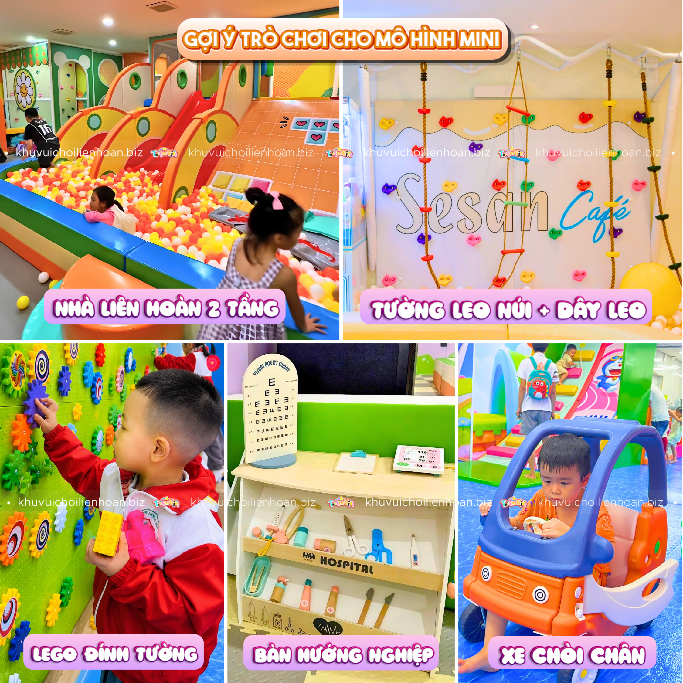 Gợi ý trò chơi cho diện tích khu vui chơi trẻ em mini