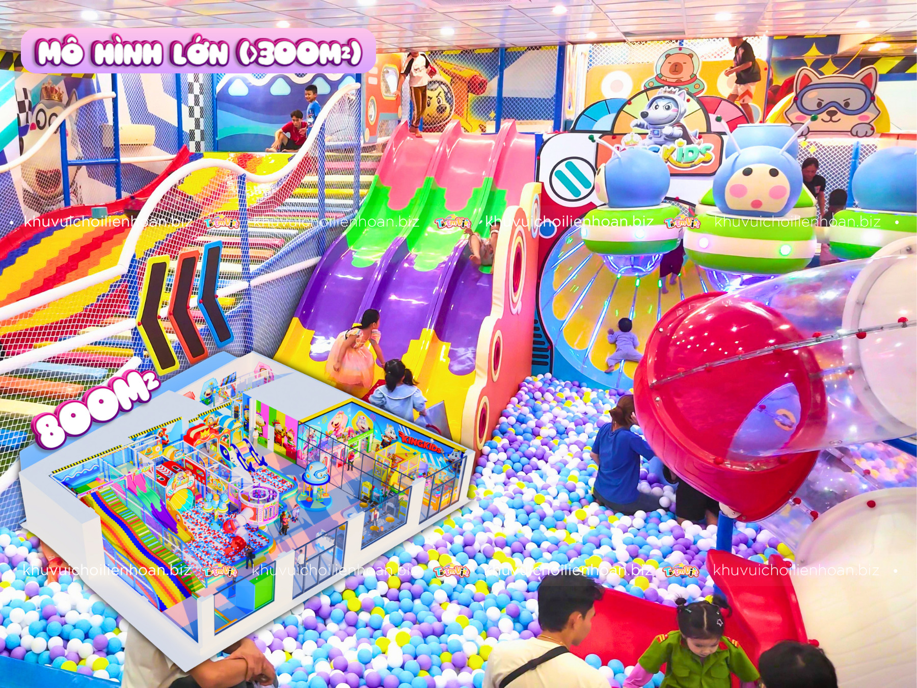 Diện tích khu vui chơi trẻ em lớn