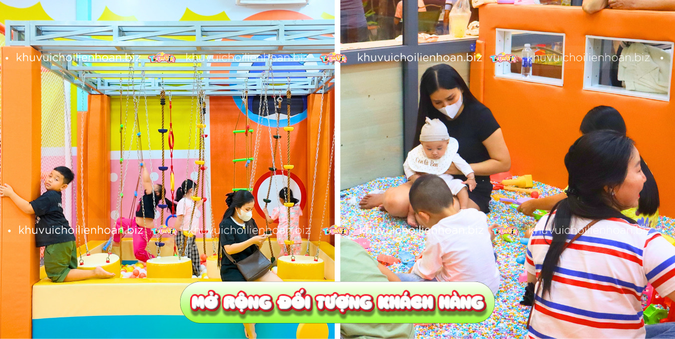 Kết hợp vận động thô và vận động tinh trong khu vui chơi mở rộng đối tượng khách hàng