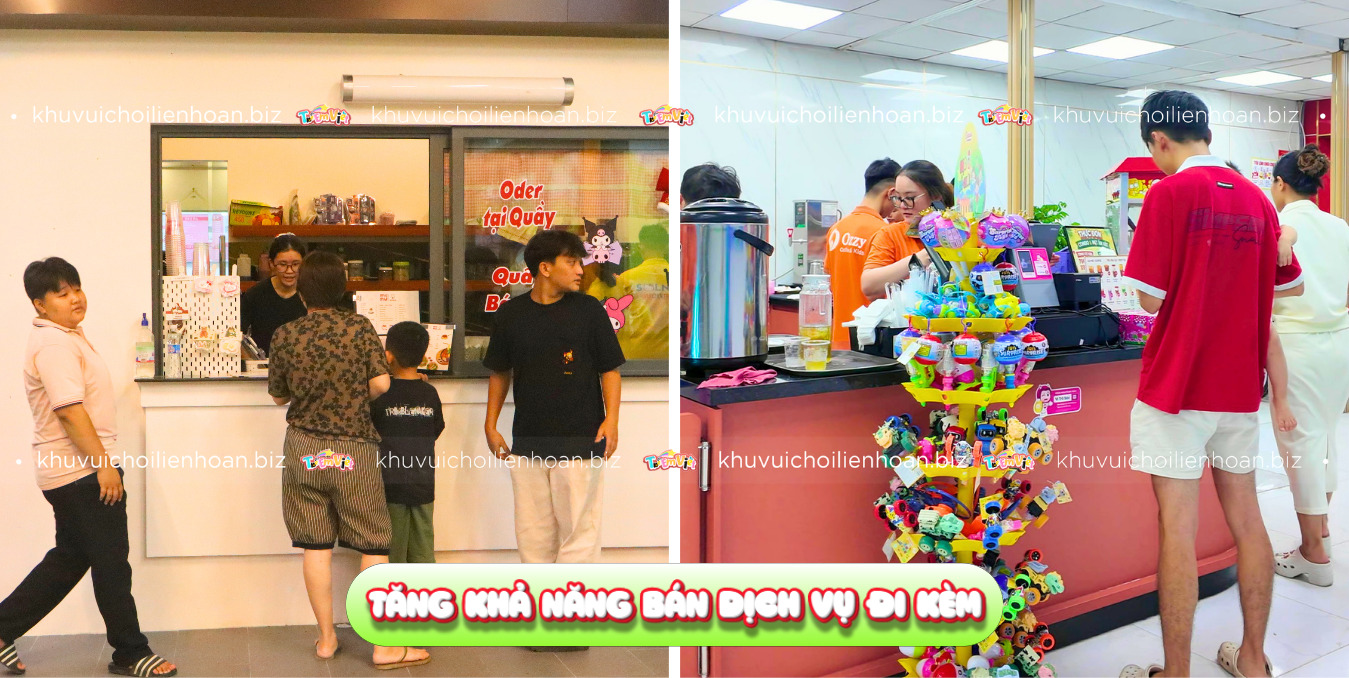 Kết hợp vận động thô và vận động tinh trong khu vui chơi tăng khả năng bán thêm dịch vụ đi kèm