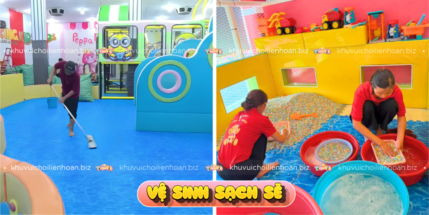 Yếu tố tạo nên khu vui chơi hấp dẫn là không gian được vệ sinh sạch sẽ
