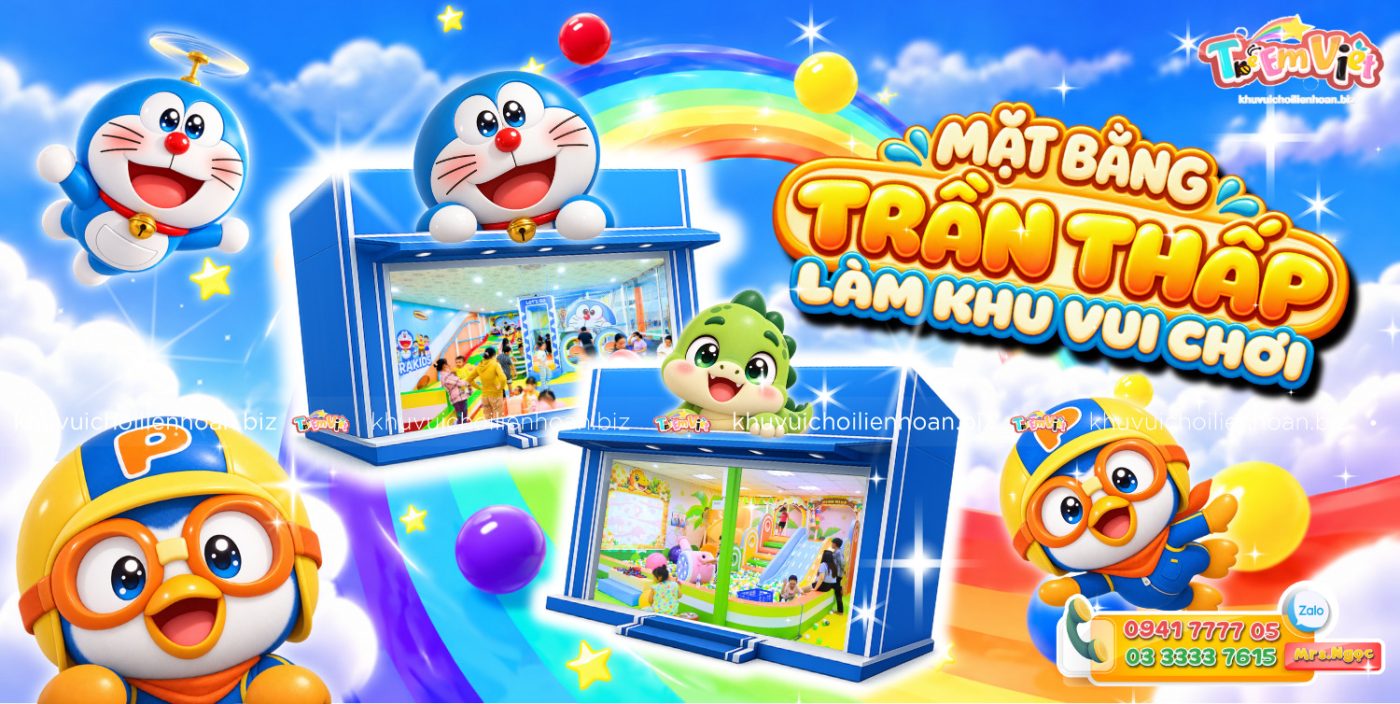 Banner Mặt bằng trần thấp làm khu vui chơi