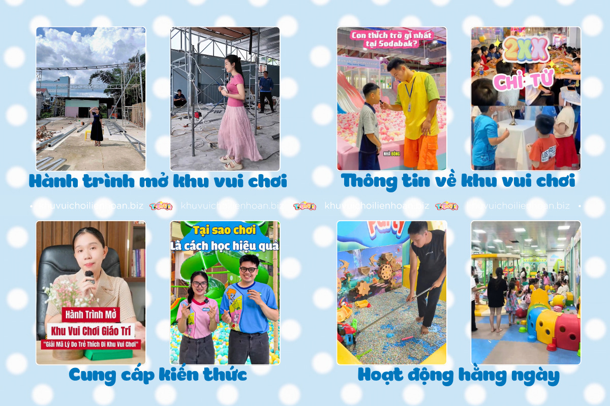 Các nội dung để xây kênh TikTok khu vui chơi trẻ em