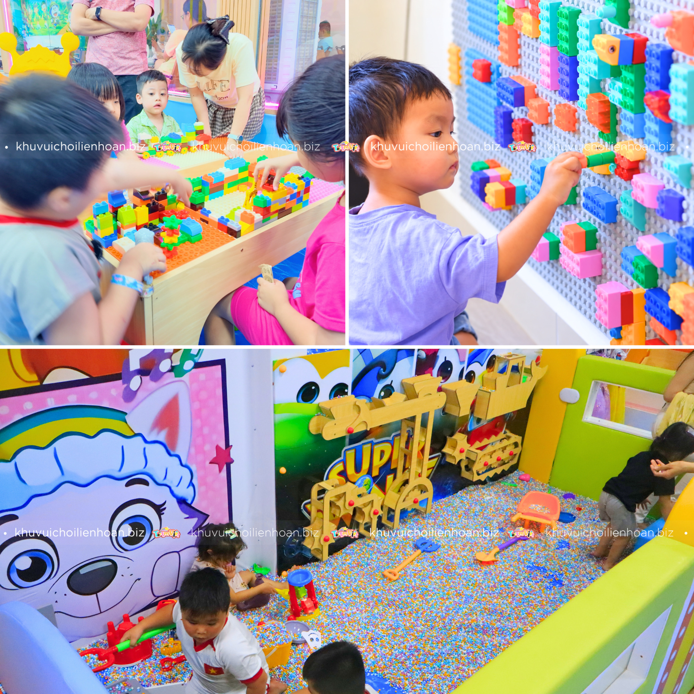 Nhóm trò chơi trong khu vui chơi trẻ em sáng tạo