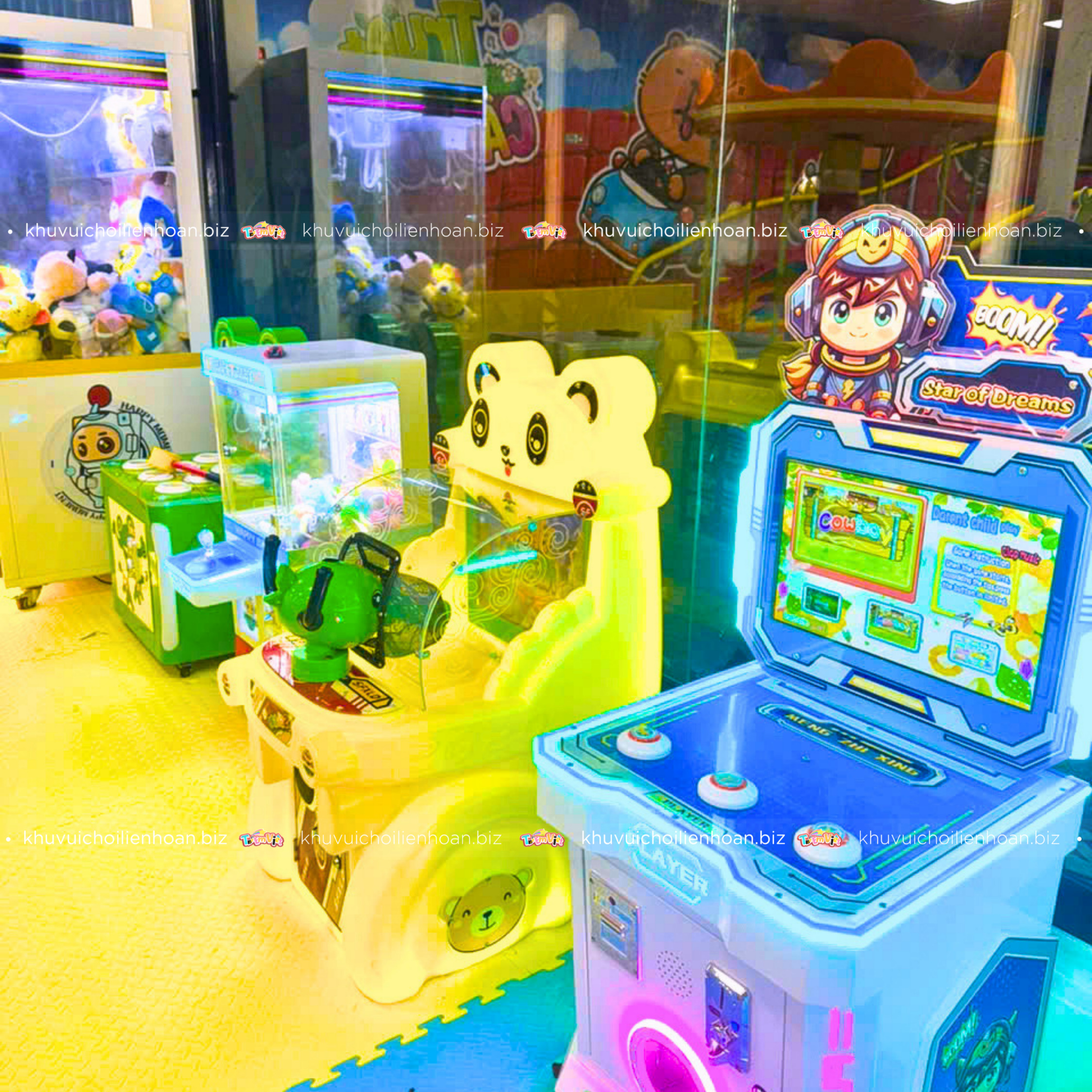 Nhóm trò chơi máy game trong khu vui chơi trẻ em