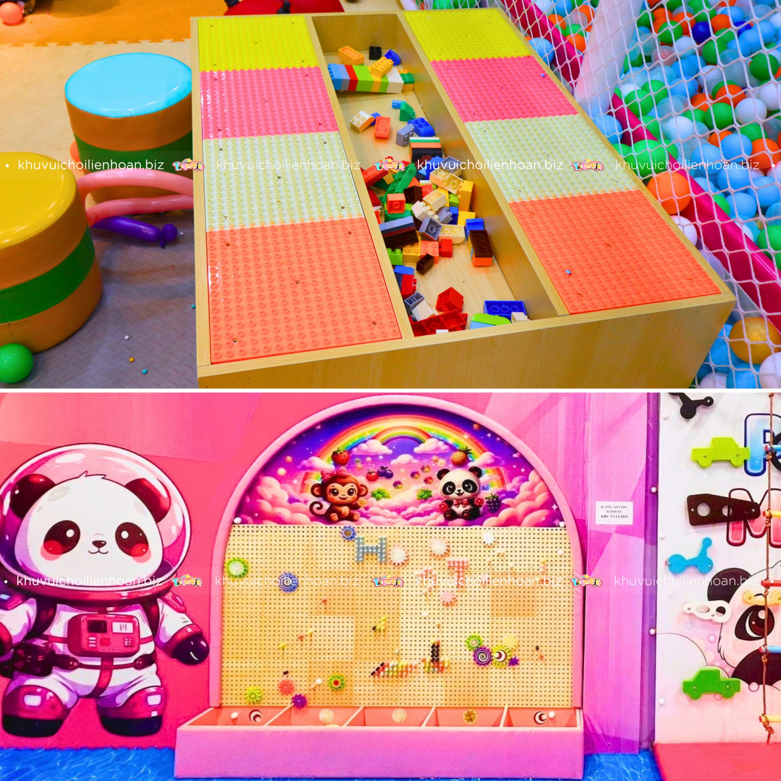 Trò chơi lego trong thiết kế khu vui chơi diện tích nhỏ