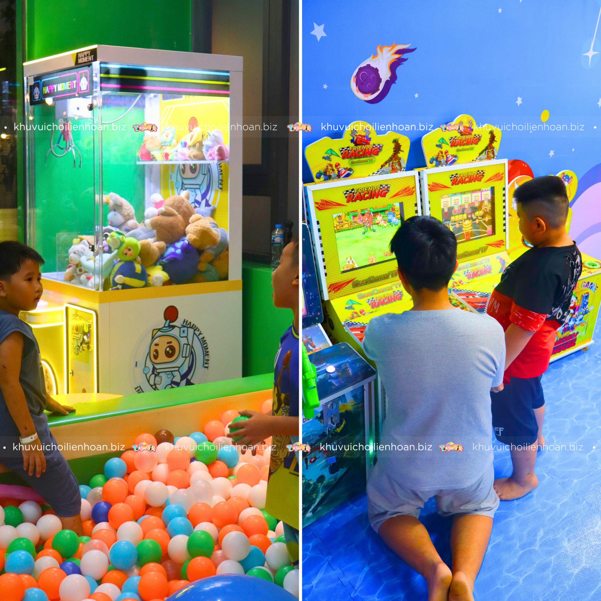 Máy game trong thiết kế khu vui chơi diện tích nhỏ