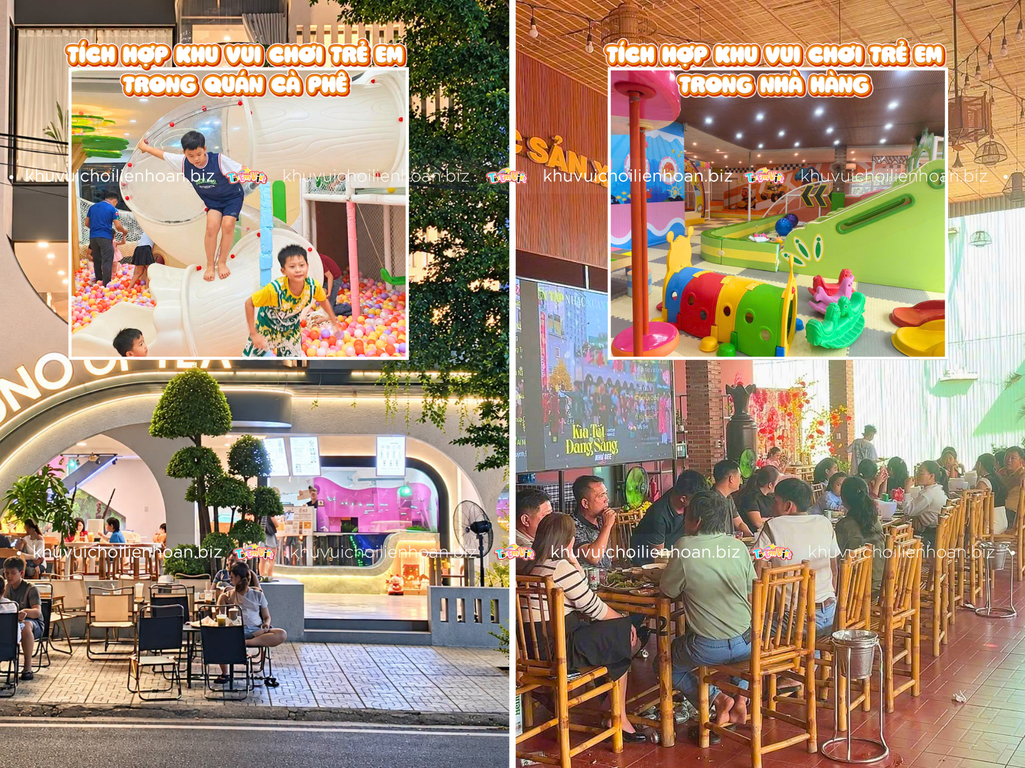 Tích hợp khu vui chơi trẻ em trong quán cà phê, nhà hàng